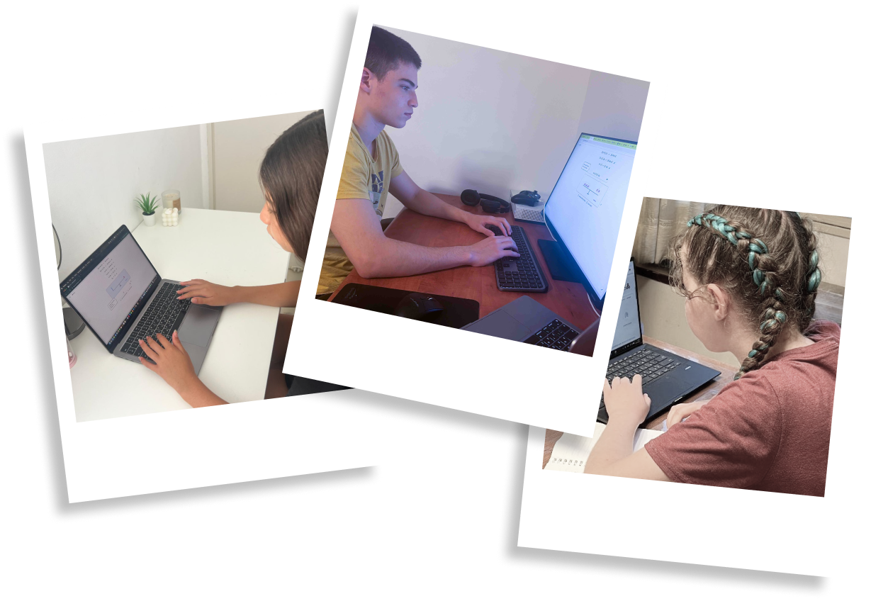 Student solving math problems